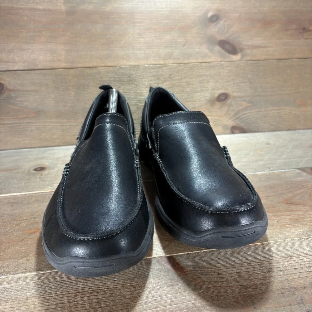 Skechers Harper Forde Mens size 10.5 shoes Black Leather Slip On Casual Loafers